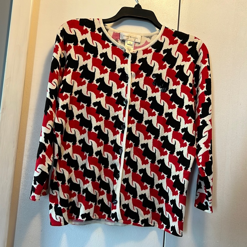 Cute schnauzer cardigan by Susan Bristol